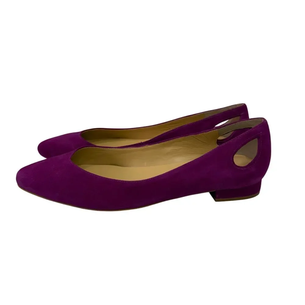 Talbots Women's Shoes sz 9.5 Suede Magenta Cut Out Display Item #25-NN